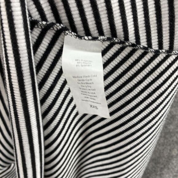 LulaRoe Dress Women 2XS Black Striped Shift Midi Short Sleeve Round Neck Rayon - Picture 6 of 10